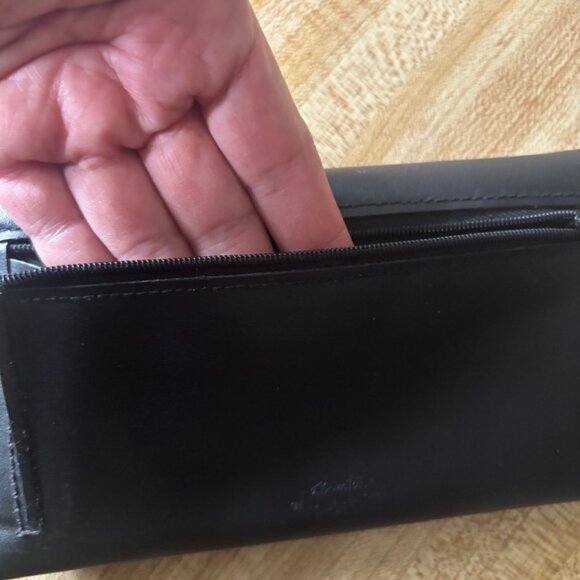 Burton Black Leather Quilted Checkbook Wallet - Picture 4 of 8